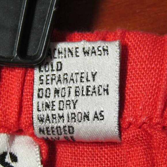 Chicos Design 100% Linen Coral Capri Pants Women Size XL 3 Pull On Crop Wide Leg - Picture 7 of 8